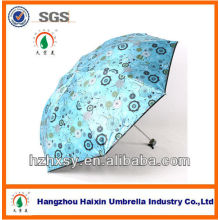 Outdoor Three Folding Umbrella with Flower Design